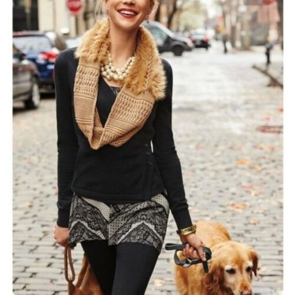 CABI Monaco Silky Lace Print Cami Tank Top #3278 Black / Cream Nude Camisole - Picture 4 of 16